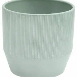 Kruka Ränder Grön Ø13cm höjd 13cm>Zeline Clearance