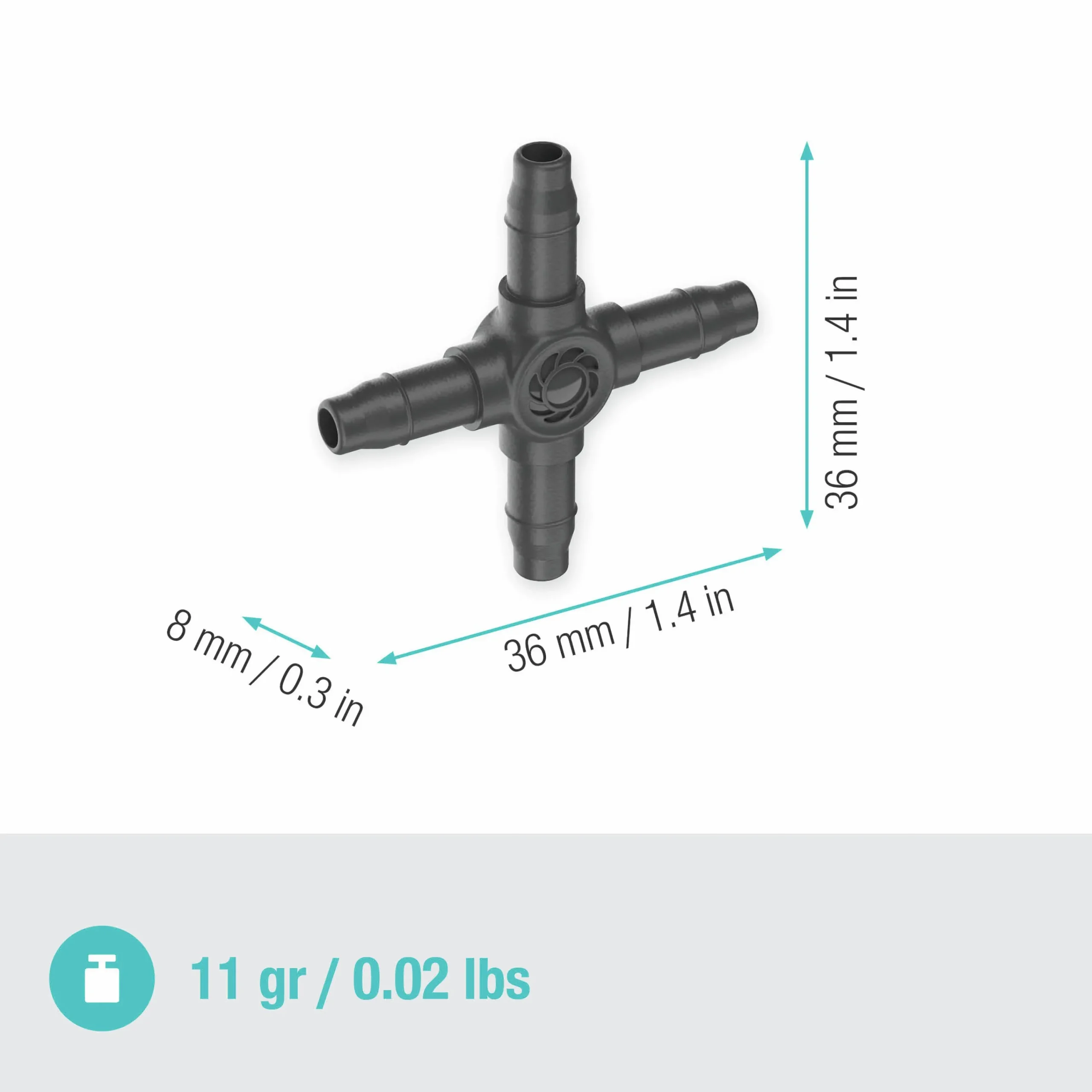 Krysskoppling MicroDrip 3/16" 10-p>Gardena Outlet