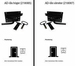 Ladugårdslås AD-lås Original 2434 svart höger><noscript><img width=