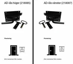 Ladugårdslås AD-lås Original 2435 svart vänster>AD Lås Original New