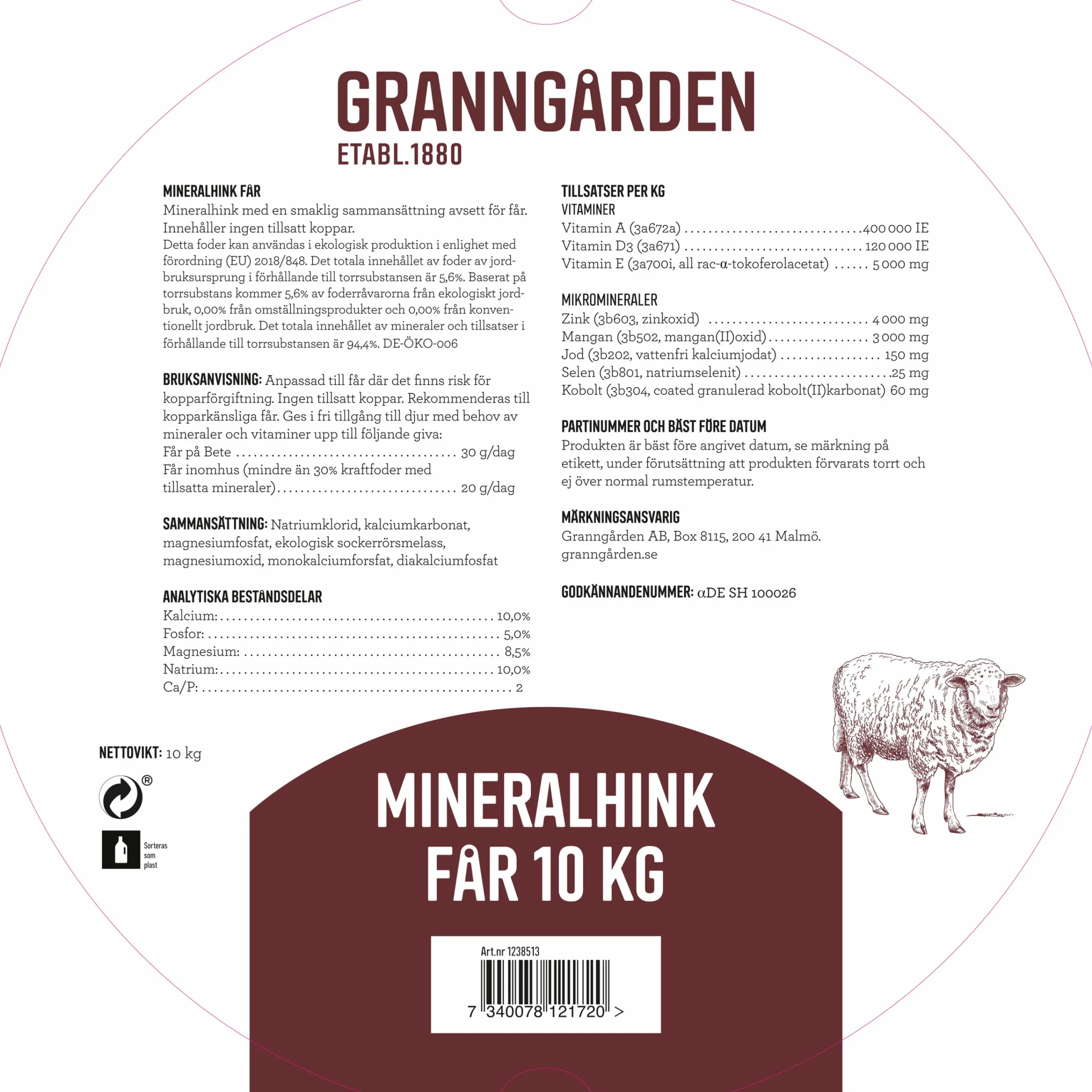 Mineralbalja Får 10kg>Granngården New