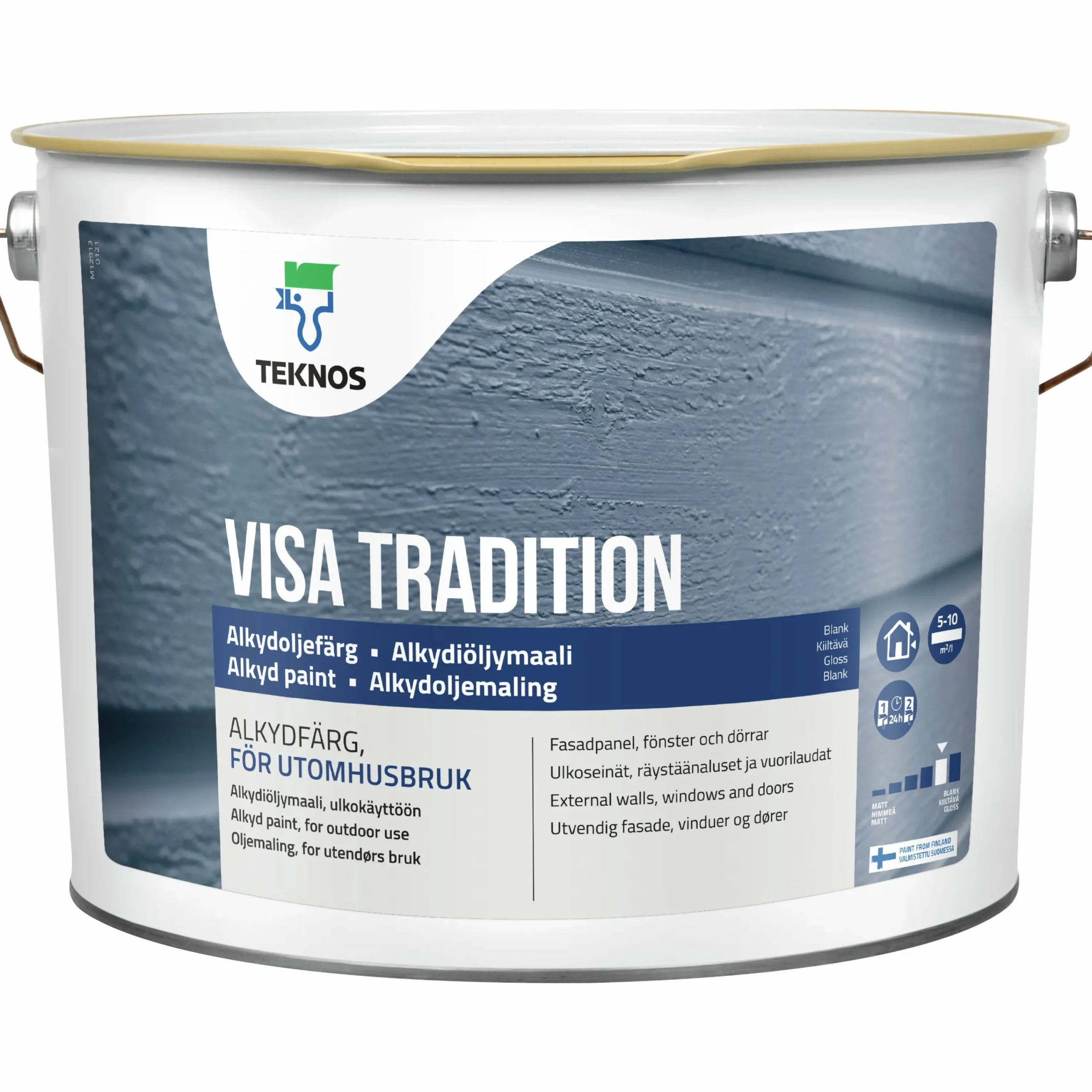 Målarfärg Visa Tradition röd utomhus 10L>Teknos New