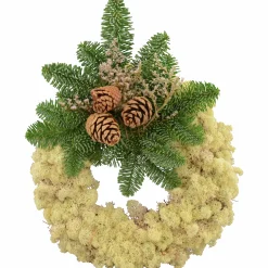Mosskrans Dekorerad 25cm>Mäster Grön Clearance