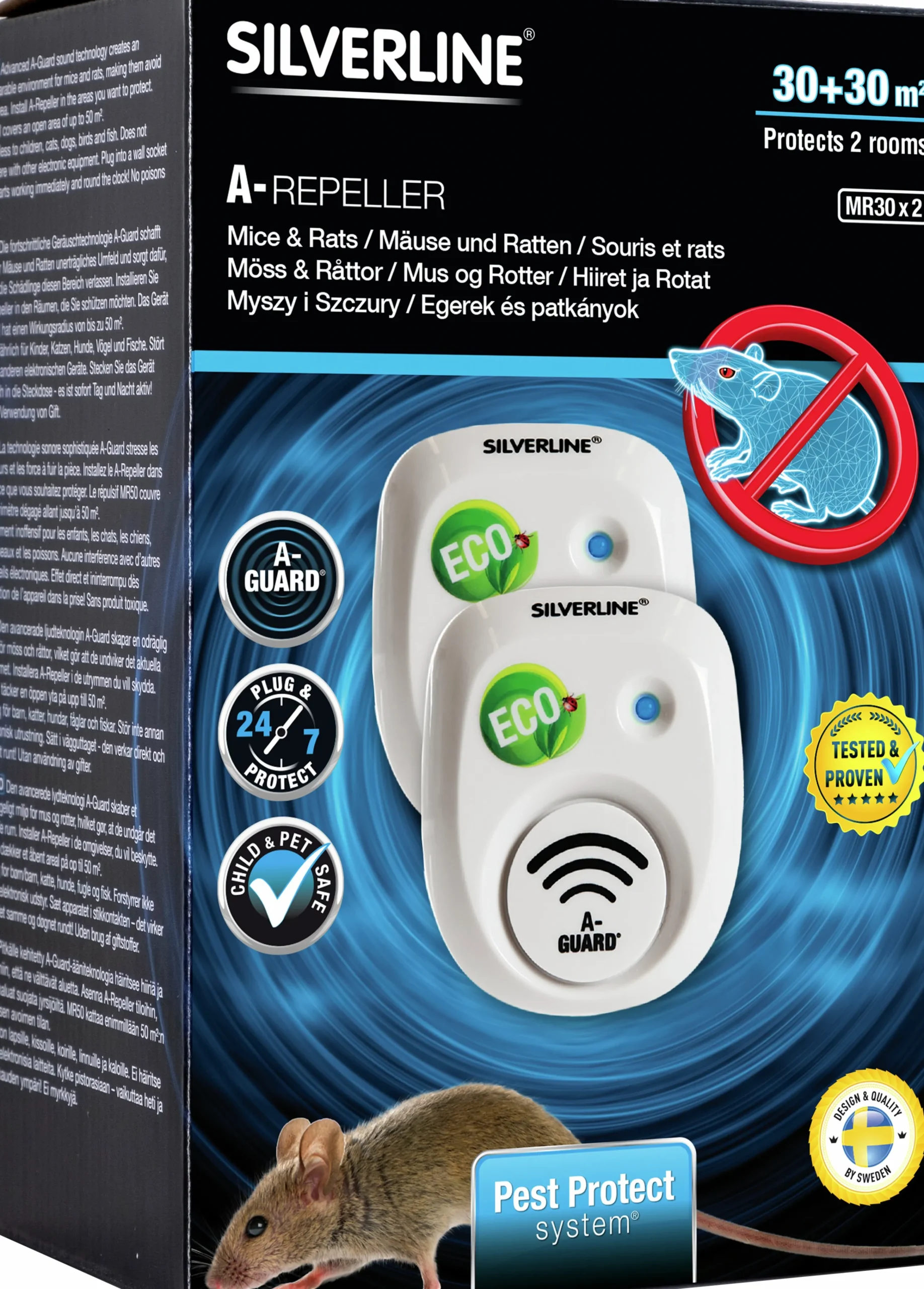 Mus- & Råttskrämma A-Repeller MR30 2-p>Silverline Best