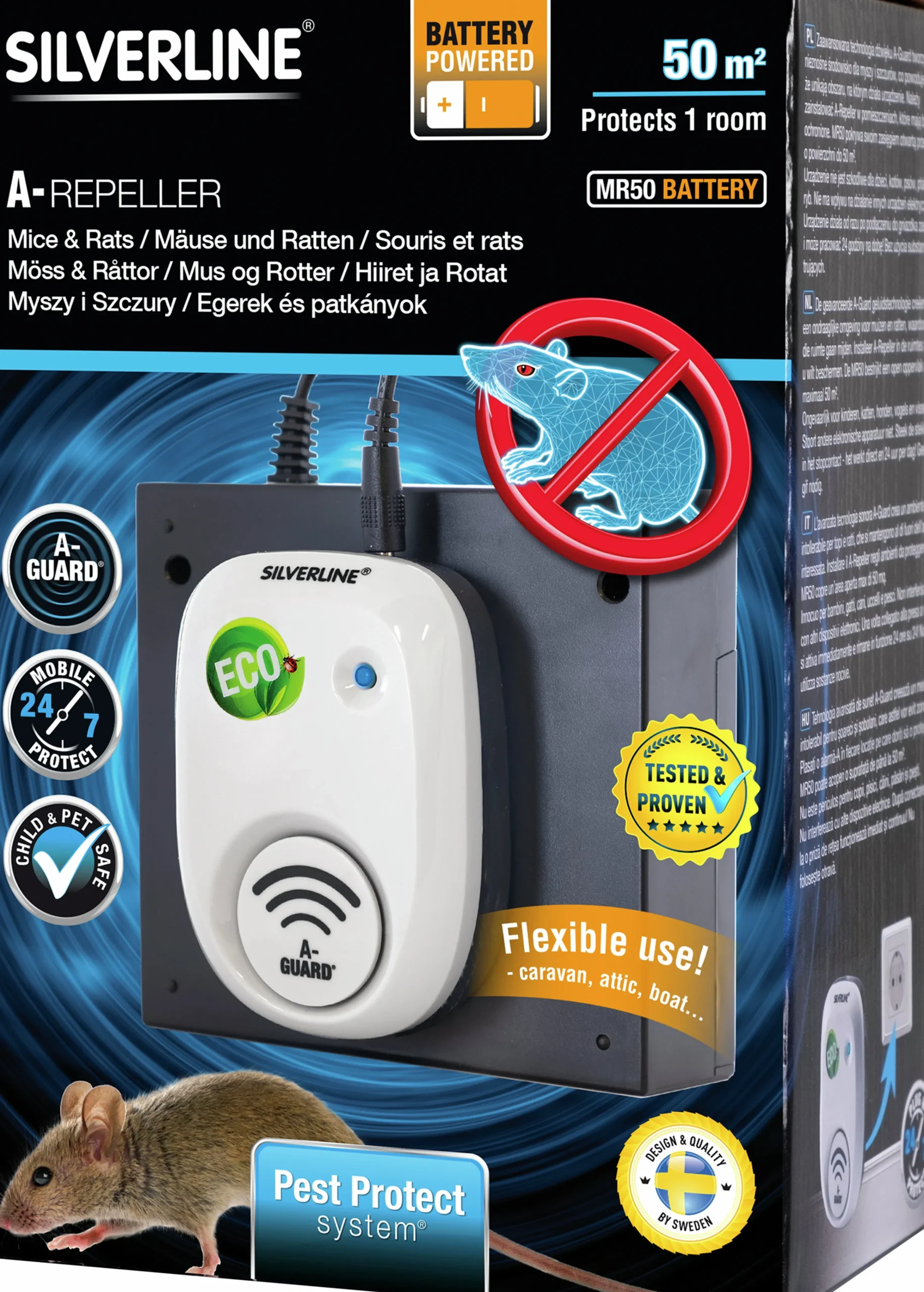 Mus- & Råttskrämma A-Repeller MR50 Batteri>Silverline Sale