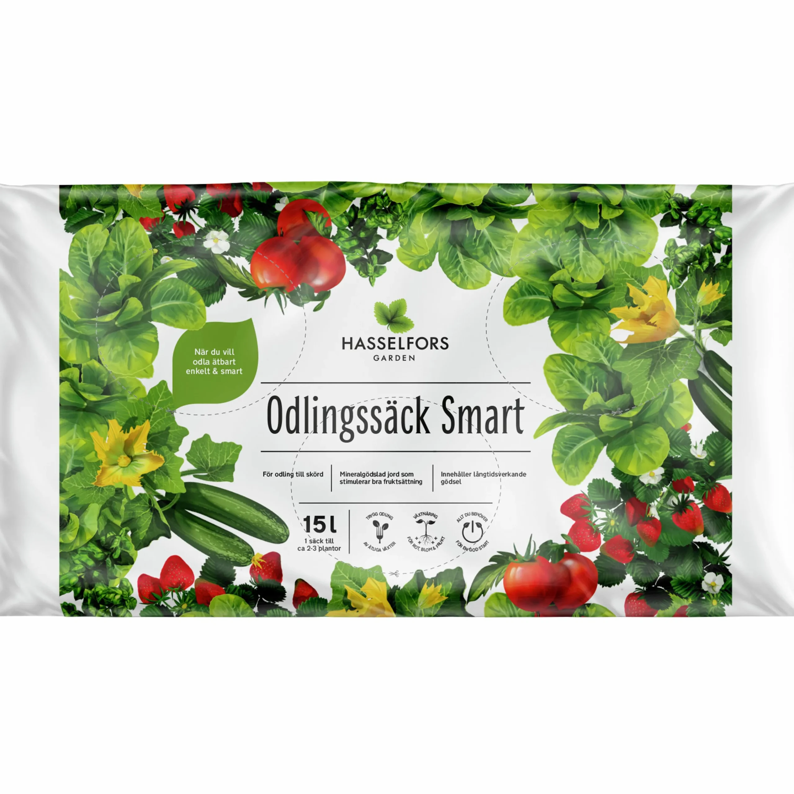 Odlingssäck Hasselfors med jord 15L>Hasselfors Garden New