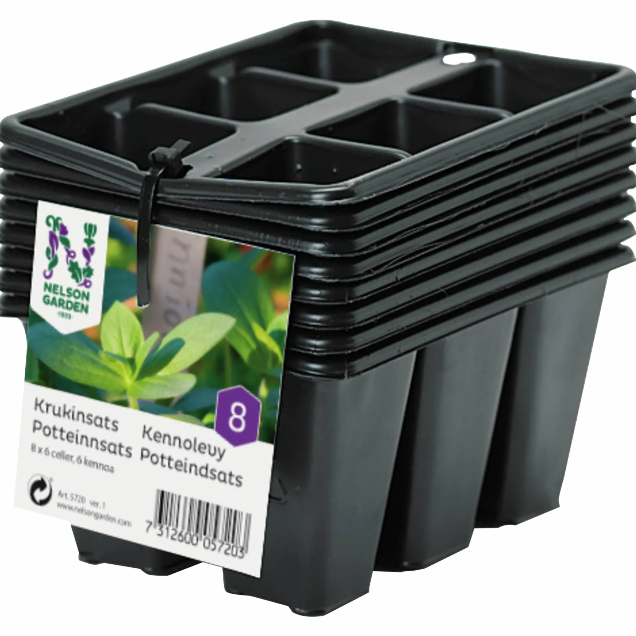 Plastkruka Krukceller 8x6st>Nelson Garden Outlet