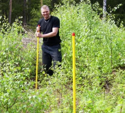 Rågångsstolpe stolpen LD-polyeten röd/blå 150cm>Keba New