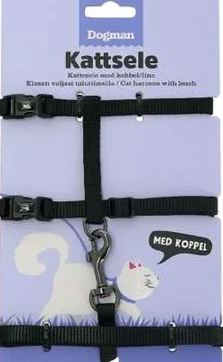 Sele med koppel Findus Svart>Dogman Online