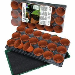 Set 18st 9cm krukor m.bevattningsmatta 56x31cm>Nelson Garden Hot