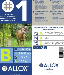 Skyddsnät 1B 22x35mm maska Svart 1,5x100m>Allox Discount