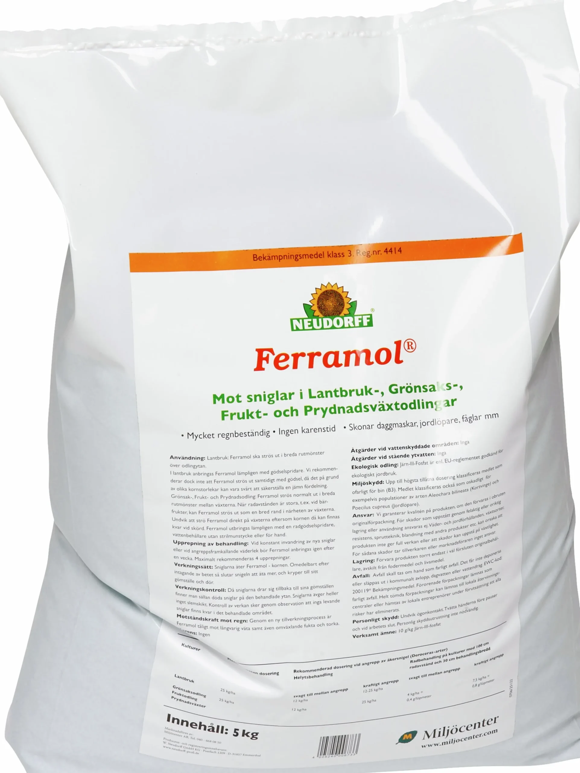 Snigelmedel Ferramol 5kg>Neudorff Hot