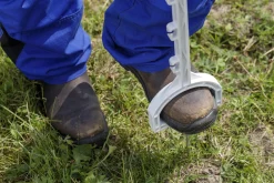 Stängselstolpe plast med stigbygel vit><noscript><img width=