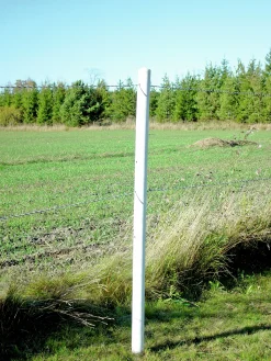 Stängselstolpe rund plast 65mm 1,8m vit>Equisafe New