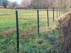 Stängselstolpe rund plast 65mm 1,8m svart><noscript><img width=