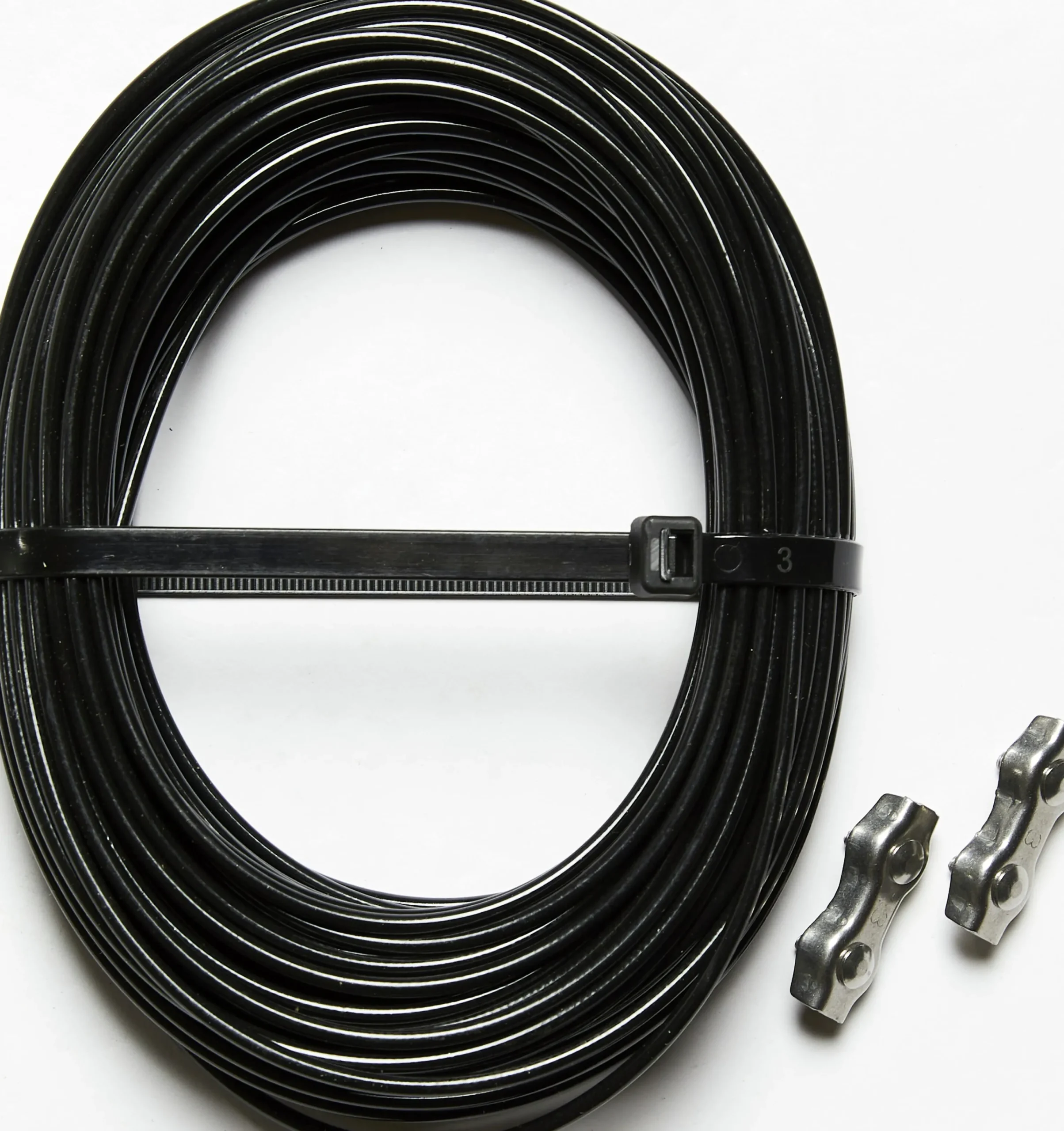 Sträckvajer med lås svart Ø3mmx22m>Nordic Fence
