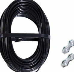 Sträckvajer med lås svart Ø3mmx22m><noscript><img width=