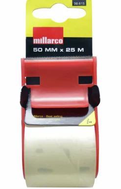 Tejphållare med 1 tejprulle 50mm x 25m>Millarco Outlet