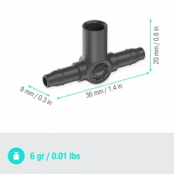 T-koppling MicroDrip m spridarfäste 3/16" 5-p>Gardena Best