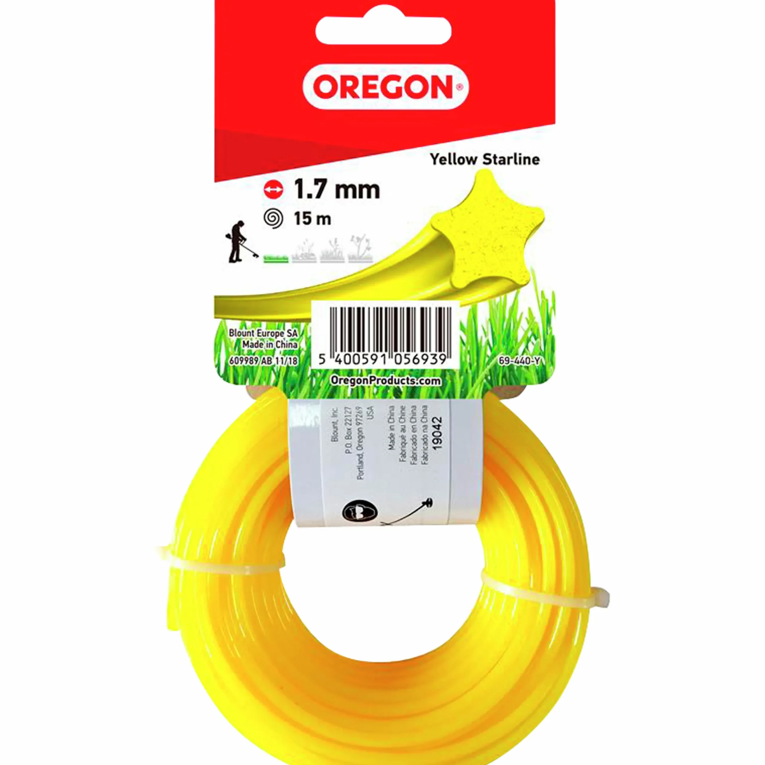 Trimmertråd Stjärnform Ø1,7mmx15m>Oregon Discount