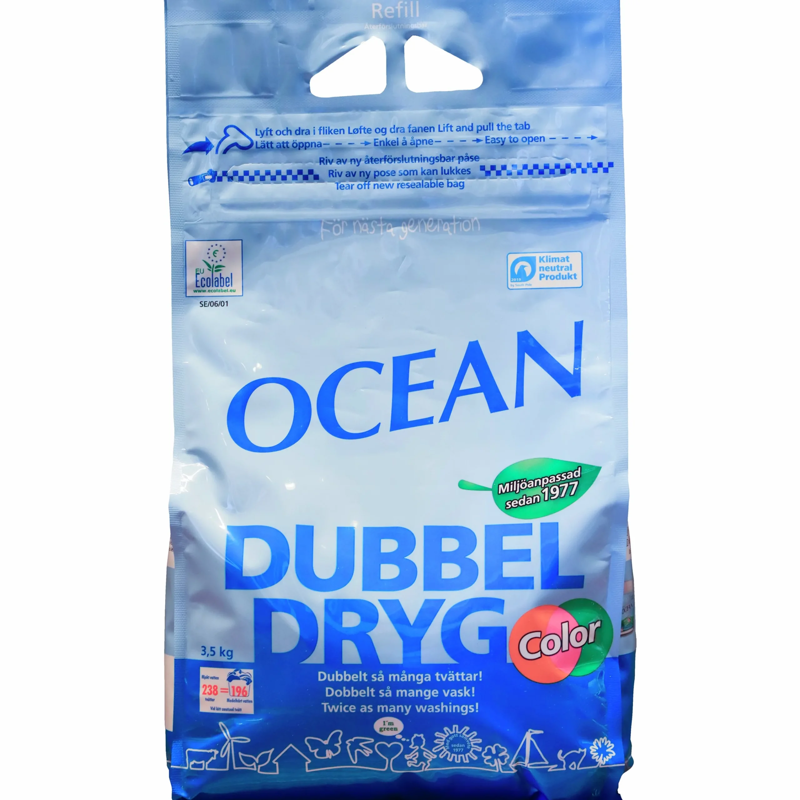 Tvättmedel Kulörtvätt Dubbeldryg Parfymerad 3,5kg>Ocean Online