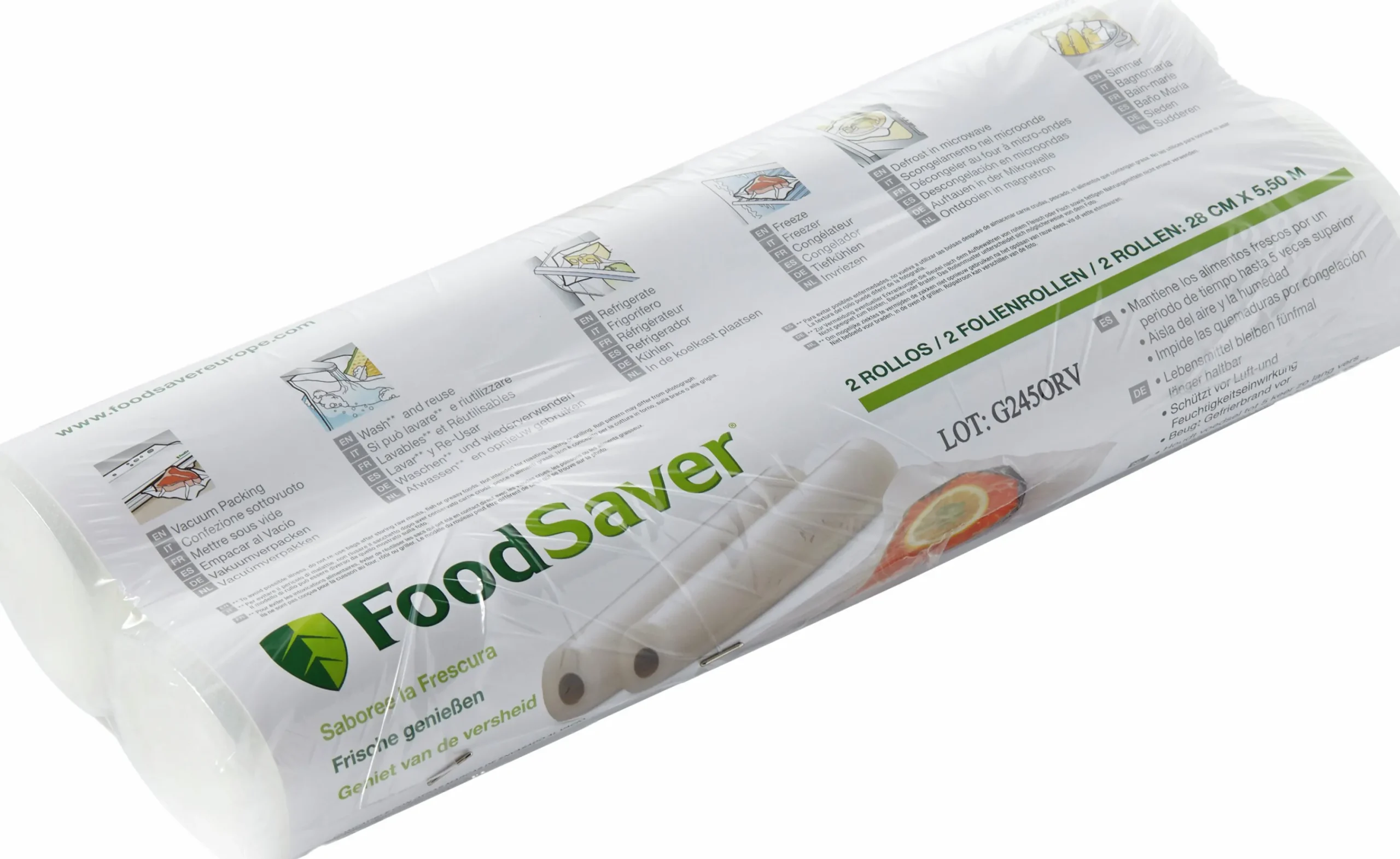 Vakuumrullar räfflade 400my 28cm 5,5m 2-p>FoodSaver Clearance
