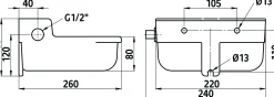 Vattenkopp S190 med flottör 2L>Kerbl Clearance
