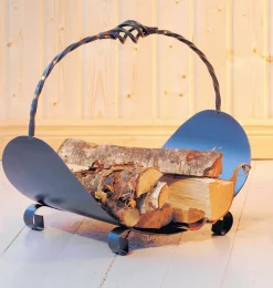 Vedkorg Smide svart 45x44x30cm>Vastbo Clearance