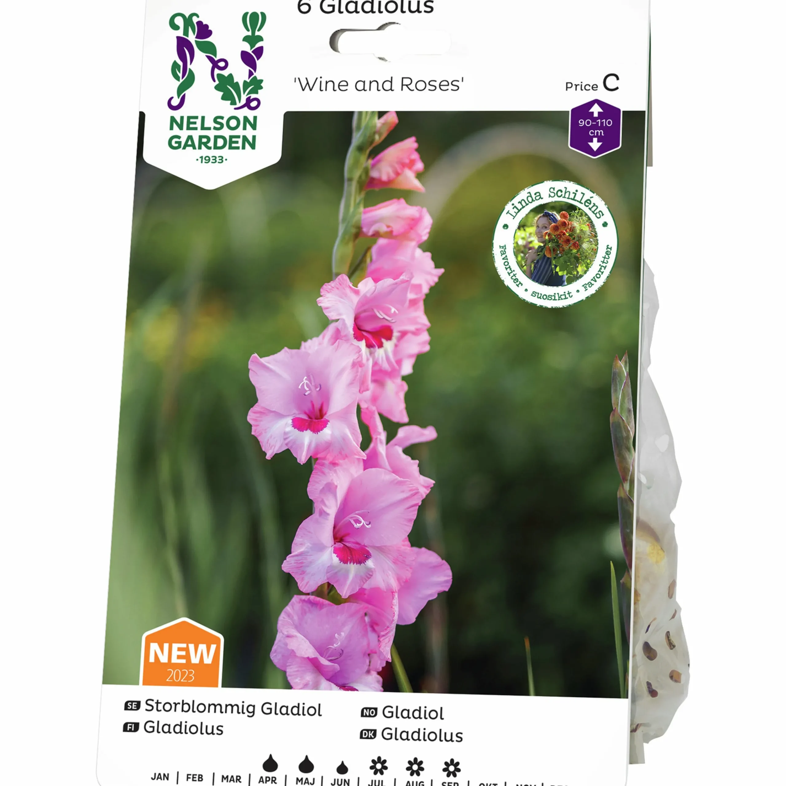 Vårlök Storblommig Gladiolus Wine & Roses Rosa>Nelson Garden Clearance
