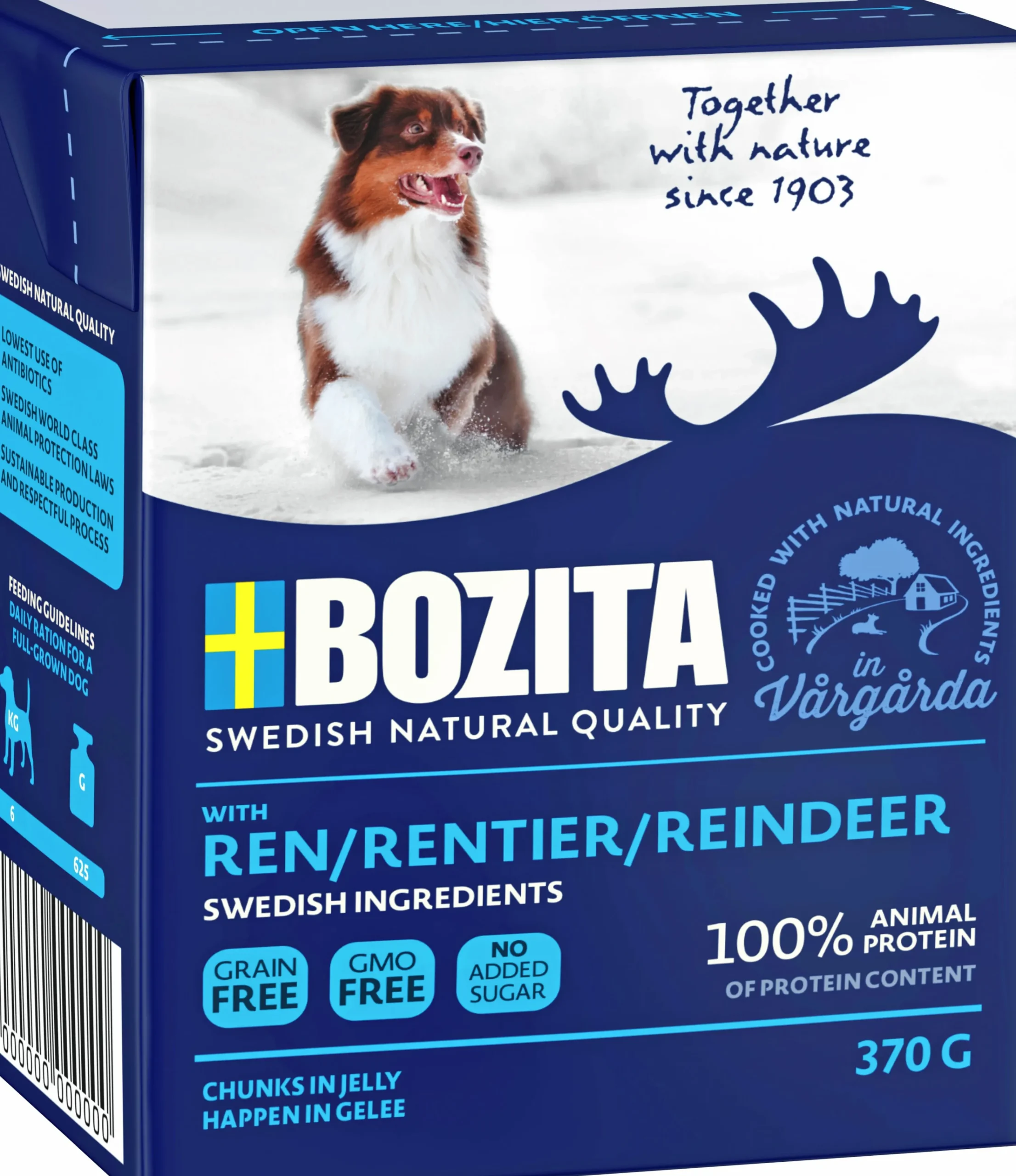 Våtfoder Bitar i gelé Ren 370g>Bozita