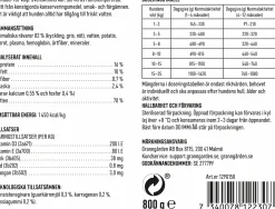 Våtfoder Köttkorv Puppy 800g>Granngården New