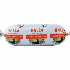 Våtfoder Halla Köttkorv Lamm med broccoli><noscript><img width=