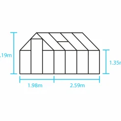 Växthus+Sockel Qube 68 Svart 5,1m2>Halls New