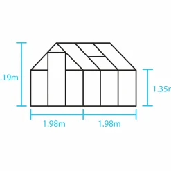 Växthus+Sockel Qube 66 Svart 3,9m2>Halls Outlet
