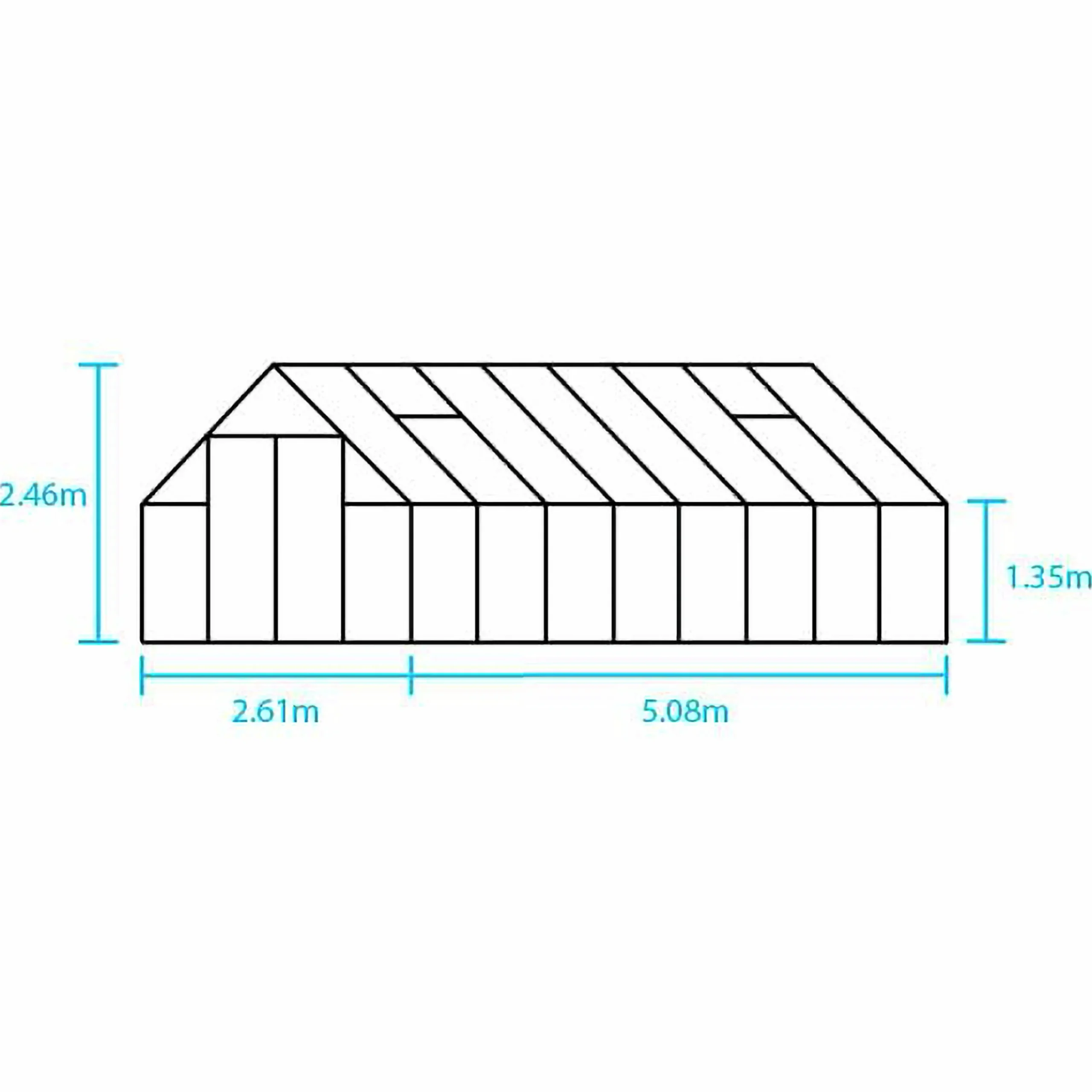 Växthus+Sockel Qube+ 816 Svart 13m2>Halls