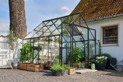 Växthus+Sockel Qube+ 88 Svart 6,6m²>Halls Online